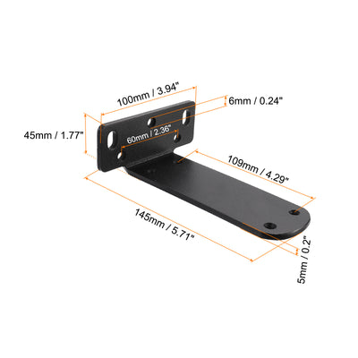 Harfington Uxcell Regalhalterungen, 2 Stück 45 x 145 mm - Regalhalterungen aus kaltgewalztem Stahl mit Schrauben, industrielle L-Halterungen für Holzregale Tischbank (Schwarz)