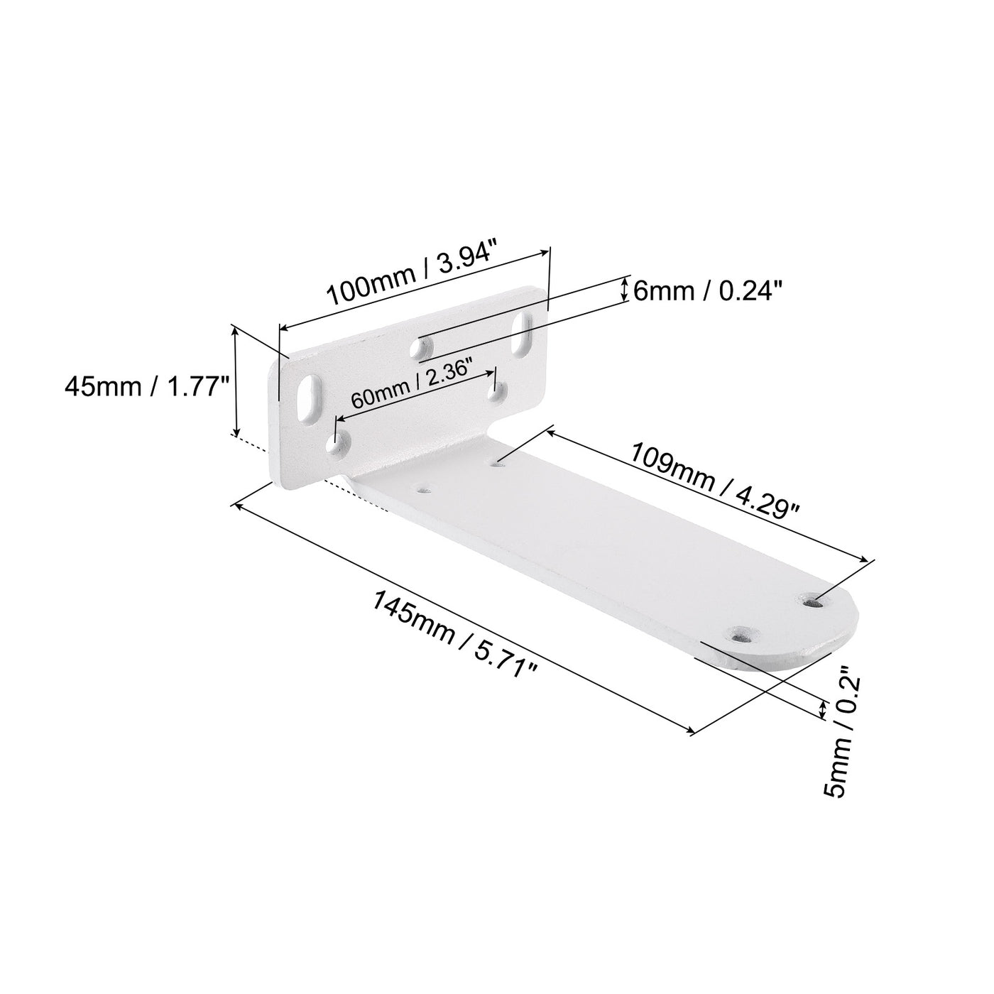 uxcell Uxcell Regalhalterungen, 2 Stück 45 x 145 mm - Regalhalterungen aus kaltgewalztem Stahl mit Schrauben, industrielle L-Halterungen für Holzregale Tischbank (Weiß)