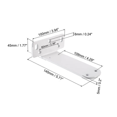 Harfington Uxcell Regalhalterungen, 2 Stück 45 x 145 mm - Regalhalterungen aus kaltgewalztem Stahl mit Schrauben, industrielle L-Halterungen für Holzregale Tischbank (Weiß)