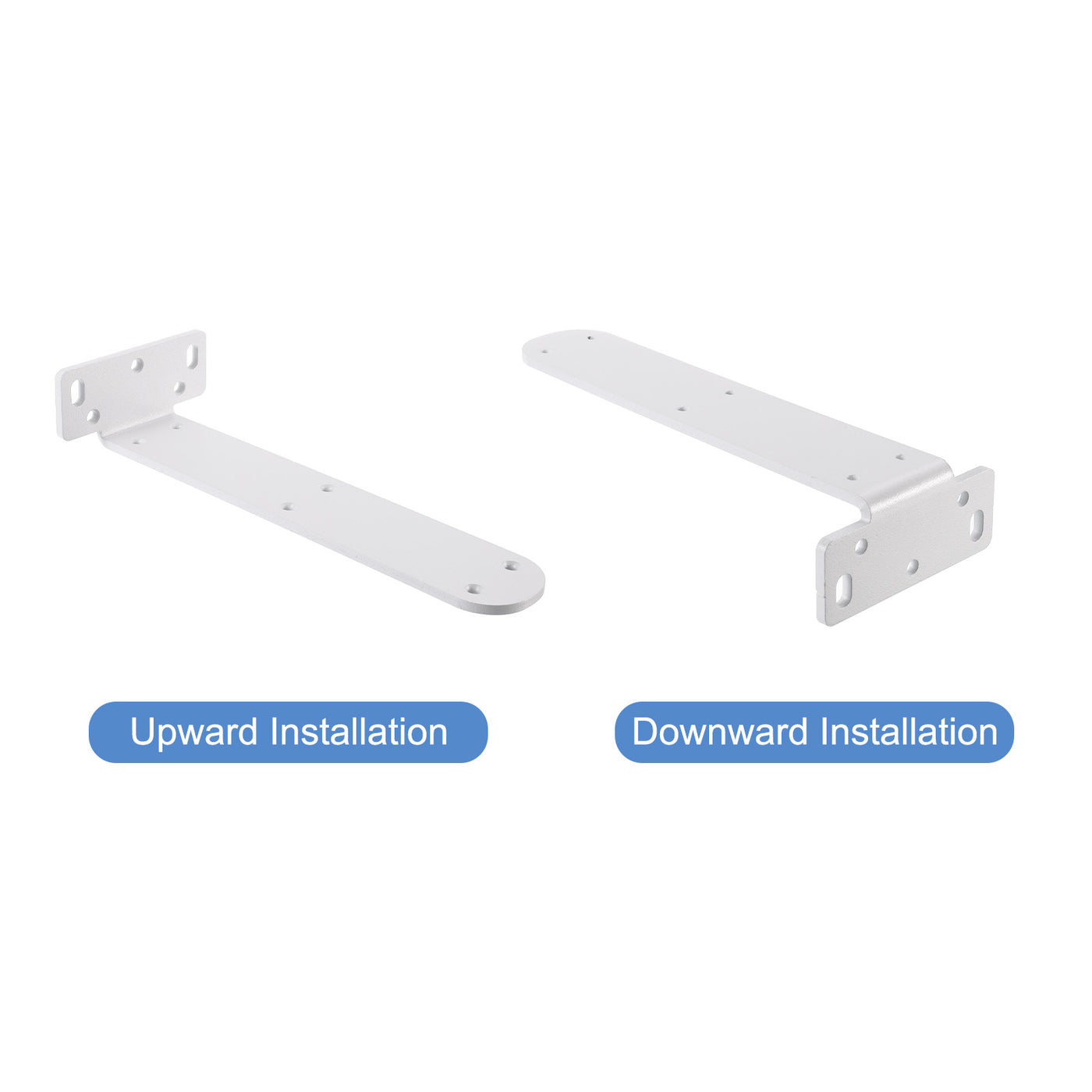 uxcell Uxcell Shelf Brackets, 2Pcs 45 x 245 mm - Cold Rolled Steel Floating Shelves Brackets with Screws, Industrial L Brackets for Wood Shelves Table Bench (White)