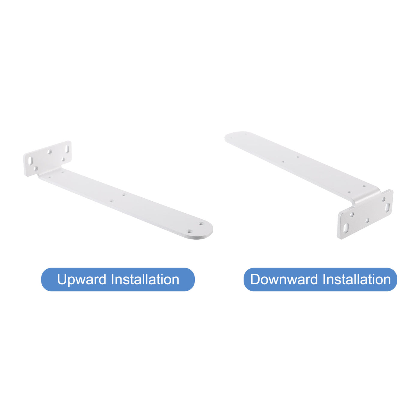 uxcell Uxcell Shelf Brackets, 2Pcs 45 x 295 mm - Cold Rolled Steel Floating Shelves Brackets with Screws, Industrial L Brackets for Wood Shelves Table Bench (White)