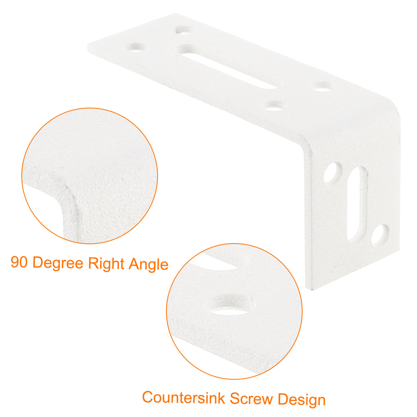 uxcell Uxcell L Corner Braces, 2Pcs 80x30x40mm - Stainless Steel Adjustable Corner Code, 90 Degree Slotted Angle Bracket for DIY Furniture Mending Shelf (White)