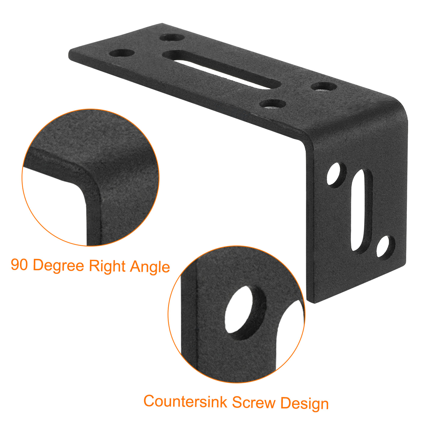 uxcell Uxcell L-Eckwinkel, 2 Stück 80x30x40mm - Edelstahl verstellbarer Eckverbinder, 90 Grad geschlitzte Winkelhalterung für DIY-Möbelreparaturregal (Schwarz)