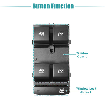 Harfington Power Window Switch Window Control Switch Fit for Chevrolet Cruze 2011 2012 for Chevrolet Cruze Limited 2016 with Removal Tool No.20917577 - Pack of 1