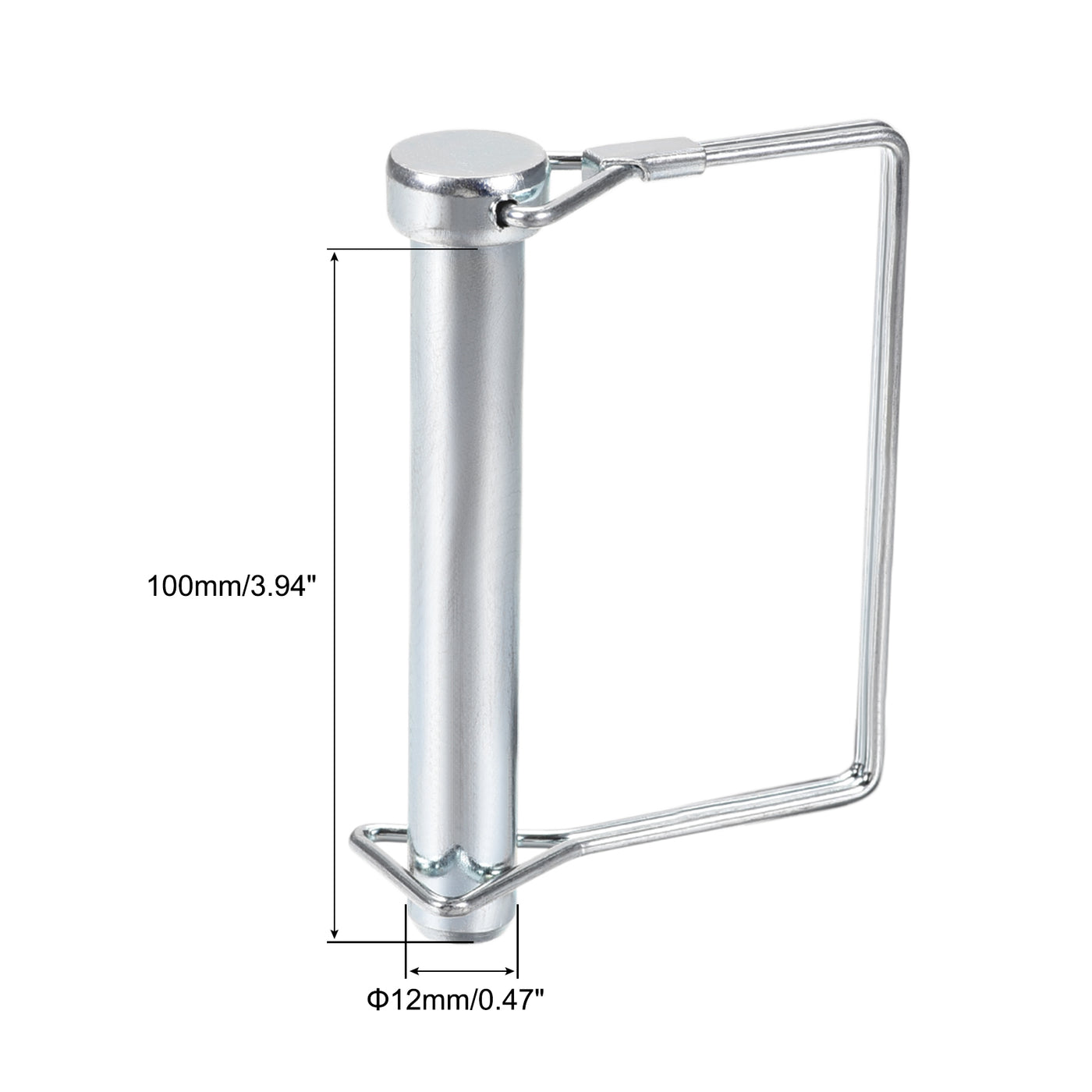 uxcell Uxcell 1Pcs 1/2" Dia Trailer Coupler Pin, 3-15/16" Long Square Pto Pin