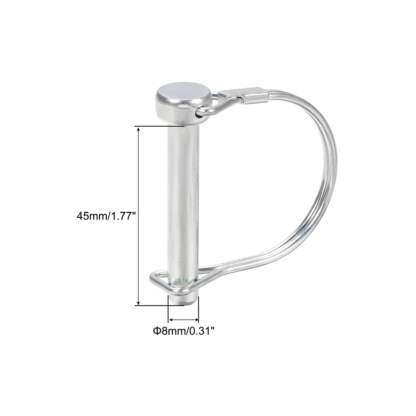 uxcell Uxcell 2 Stück 5/16" Durchmesser Anhängerkupplungsstift, 1-3/4" langer Kupplungsstift, runder PTO-Stift für landwirtschaftliche Anhänger, Wagen, Rasenmäher und Garten