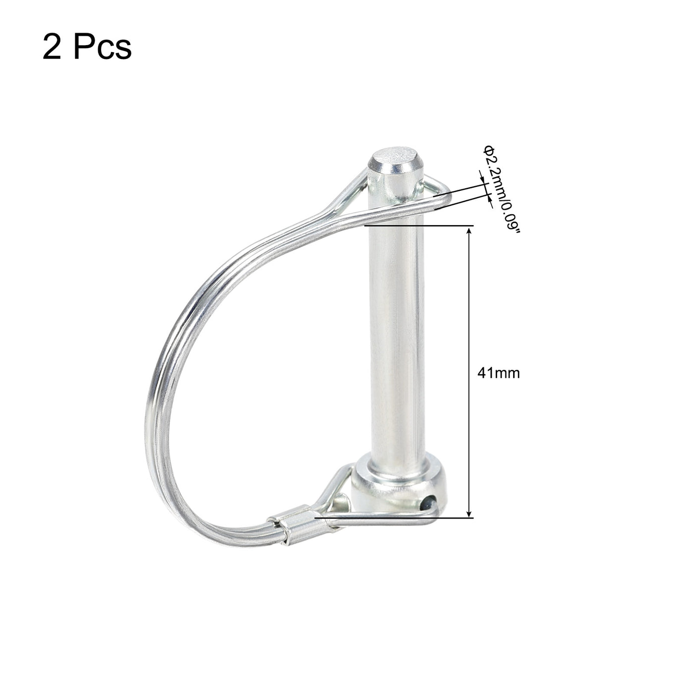 uxcell Uxcell 2 Stück 5/16" Durchmesser Anhängerkupplungsstift, 1-3/4" langer Kupplungsstift, runder PTO-Stift für landwirtschaftliche Anhänger, Wagen, Rasenmäher und Garten