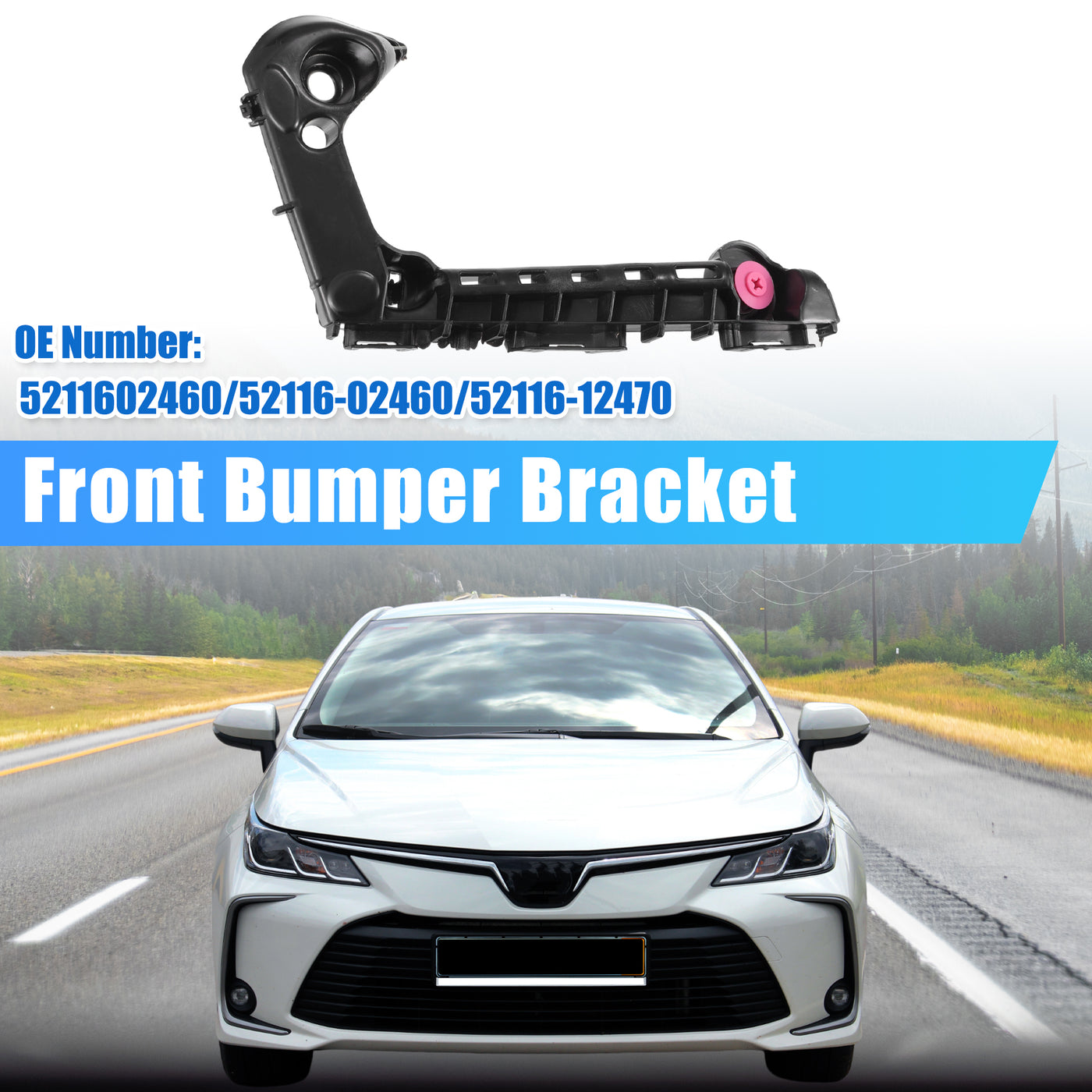 X AUTOHAUX Bumper Bracket Side Retainer Replacement for Toyota Corolla 2019-2023 No.52116-02460/52116-12470