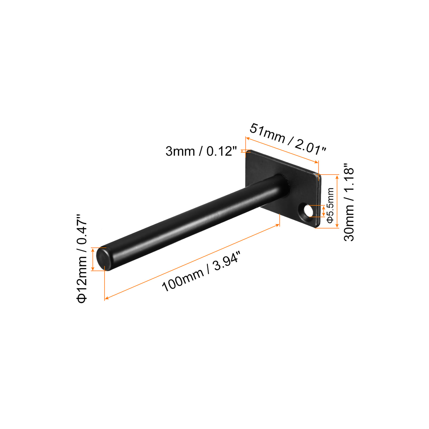 uxcell Uxcell Shelf Brackets, 2Pcs 4" - Metal Hidden Floating Shelf Bracket, Round Invisible Shelf Supports, for Wood Shelves Storage Rack Furniture Hardware