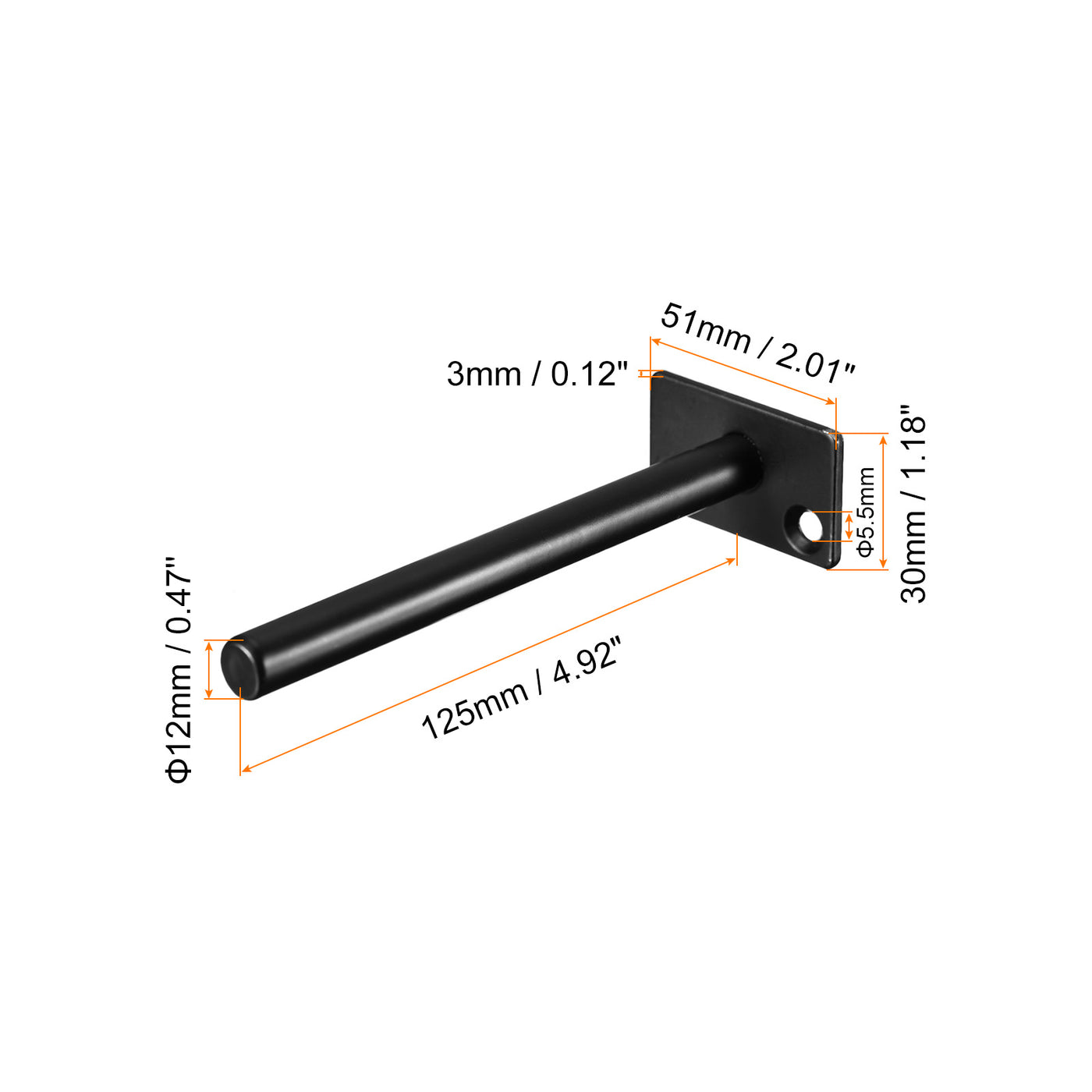 uxcell Uxcell Shelf Brackets, 2Pcs 5" - Metal Hidden Floating Shelf Bracket, Round Invisible Shelf Supports, for Wood Shelves Storage Rack Furniture Hardware