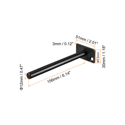 Harfington Uxcell Shelf Brackets, 2Pcs 6" - Metal Hidden Floating Shelf Bracket, Round Invisible Shelf Supports, for Wood Shelves Storage Rack Furniture Hardware