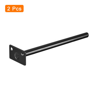 Harfington Uxcell Shelf Brackets, 2Pcs 8" - Metal Hidden Floating Shelf Bracket, Round Invisible Shelf Supports, for Wood Shelves Storage Rack Furniture Hardware