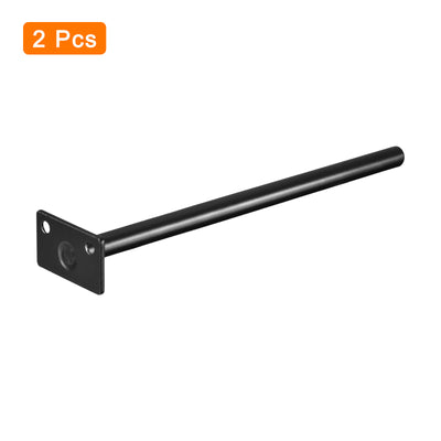 Harfington Uxcell Shelf Brackets, 2Pcs 10" - Metal Hidden Floating Shelf Bracket, Round Invisible Shelf Supports, for Wood Shelves Storage Rack Furniture Hardware