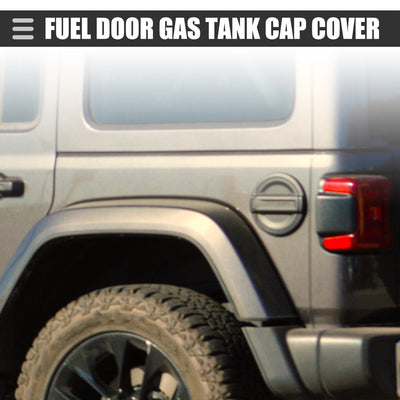 Harfington Fuel Filler Tank Door, Gas Cap Cover for Jeep Wrangler JL JLU 2 and 4 Door 2018-2023, Metal Plastic, Black