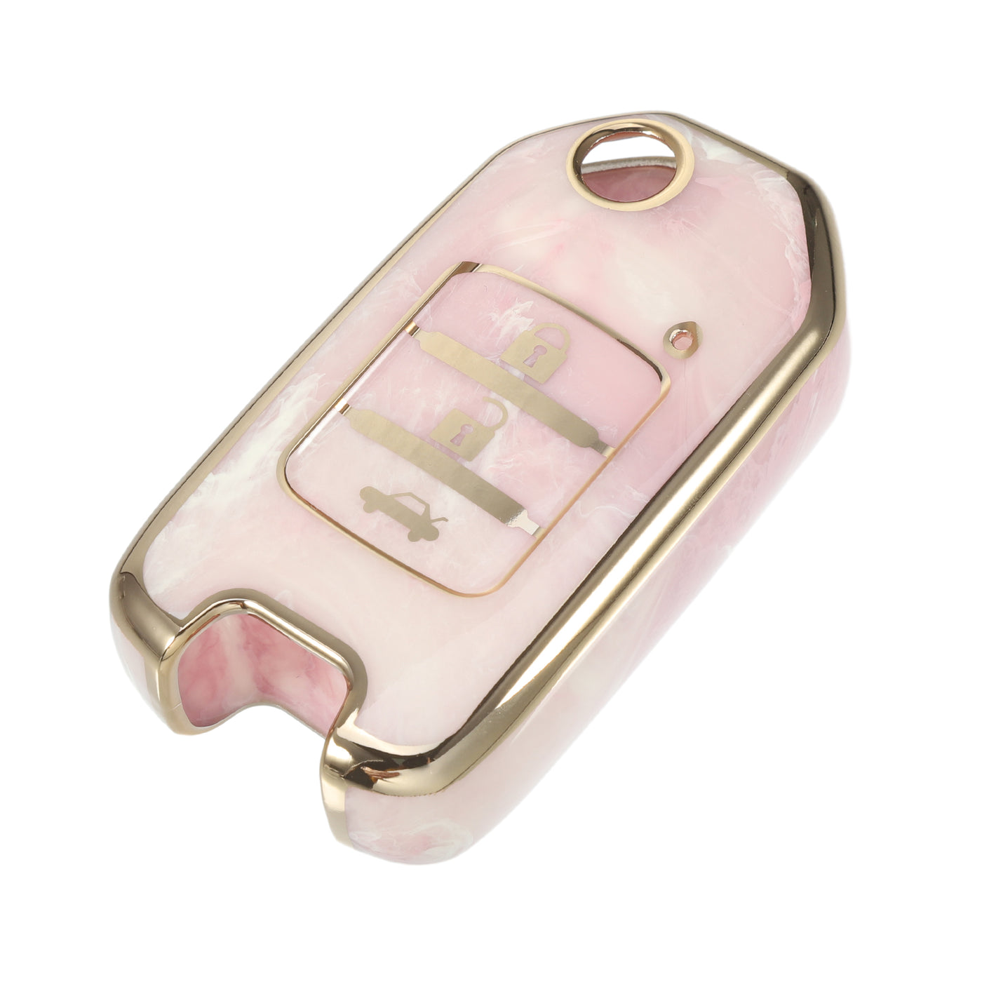 VekAuto Key Fob Cover Compatible for Honda Accord 13-19 for Honda CR-V 15-19, Durable TPU Pink 3 Button Porcelain Pattern Remote Key Fob Case Protection Shell