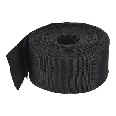 Harfington Lightweight Polypropylene Webbing Strap 3" 25 Yard Backpack Strapping Band Black for Outdoor Luggage Cargo Straps
