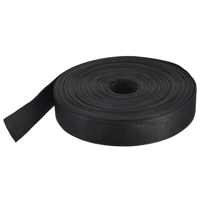 Harfington Lightweight Polypropylene Webbing Strap 2" 50 Yard Backpack Strapping Band Black for Outdoor Luggage Cargo Straps