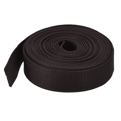 Harfington Lightweight Polypropylene Webbing Strap 0.8" 10 Yard Backpack Strapping Band Coffee for Outdoor Luggage Cargo Straps