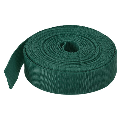 Harfington Lightweight Polypropylene Webbing Strap 0.8" 10 Yard Backpack Strapping Band Dark Green for Outdoor Luggage Cargo Straps