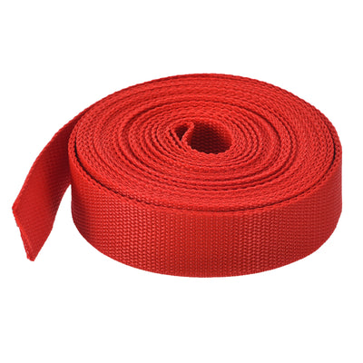 Harfington Lightweight Polypropylene Webbing Strap 0.8" 10 Yard Backpack Strapping Band Red for Outdoor Luggage Cargo Straps