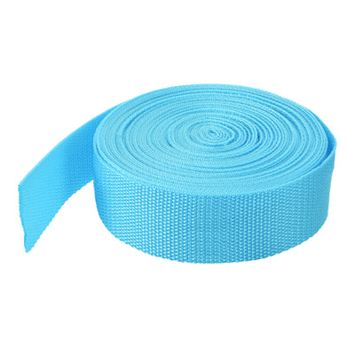 Harfington Lightweight Polypropylene Webbing Strap 0.8" 10 Yard Backpack Strapping Band Sky Blue for Outdoor Luggage Cargo Straps