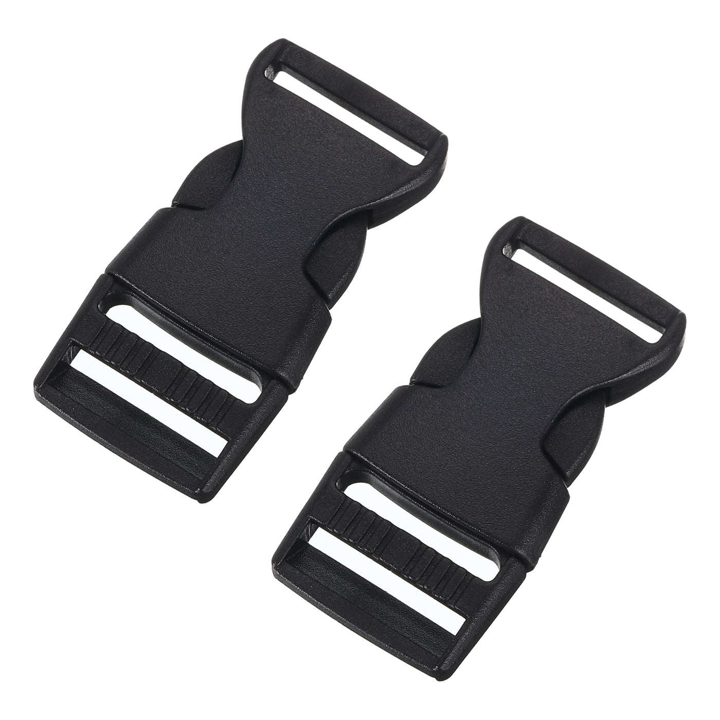 uxcell Uxcell 2Pcs 3/4" Plastic Dual Adjustable Side Release Buckle for Backpack Strap Black