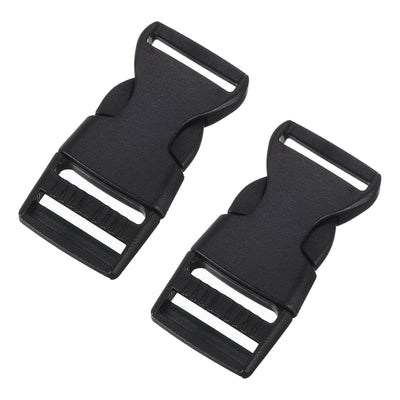 Harfington Uxcell 2Pcs 3/4" Plastic Dual Adjustable Side Release Buckle for Backpack Strap Black