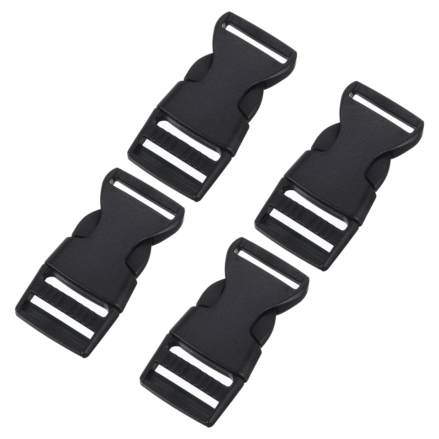 uxcell Uxcell 4Pcs 3/4" Plastic Dual Adjustable Side Release Buckle for Backpack Strap Black