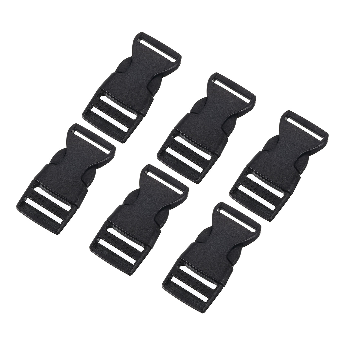 uxcell Uxcell 6Pcs 3/4" Plastic Dual Adjustable Side Release Buckle for Backpack Strap Black