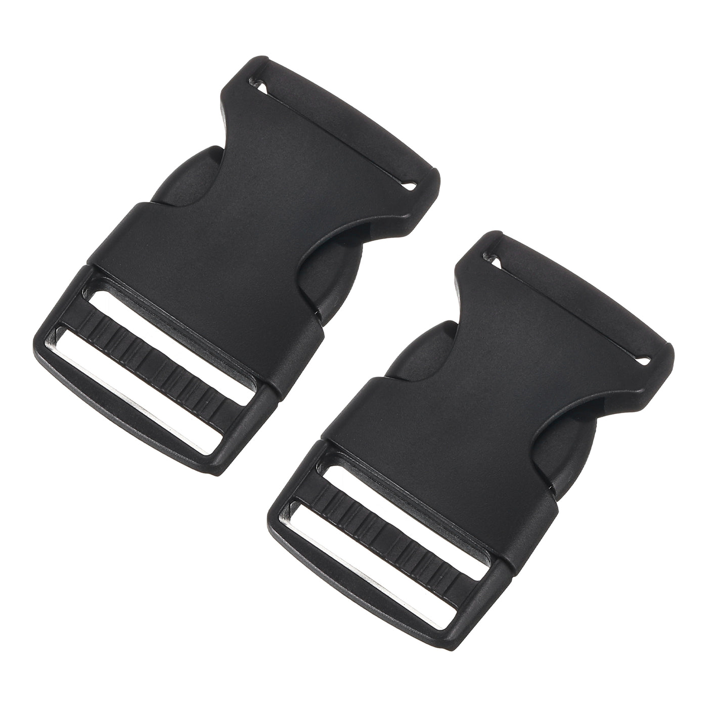 uxcell Uxcell 2Pcs 1" Plastic Dual Adjustable Side Release Buckle for Backpack Strap Black