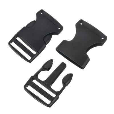 Harfington Uxcell 6Pcs 1" Plastic Dual Adjustable Side Release Buckle for Backpack Strap Black