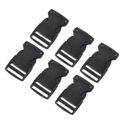 Harfington Uxcell 6Pcs 1" Plastic Dual Adjustable Side Release Buckle for Backpack Strap Black