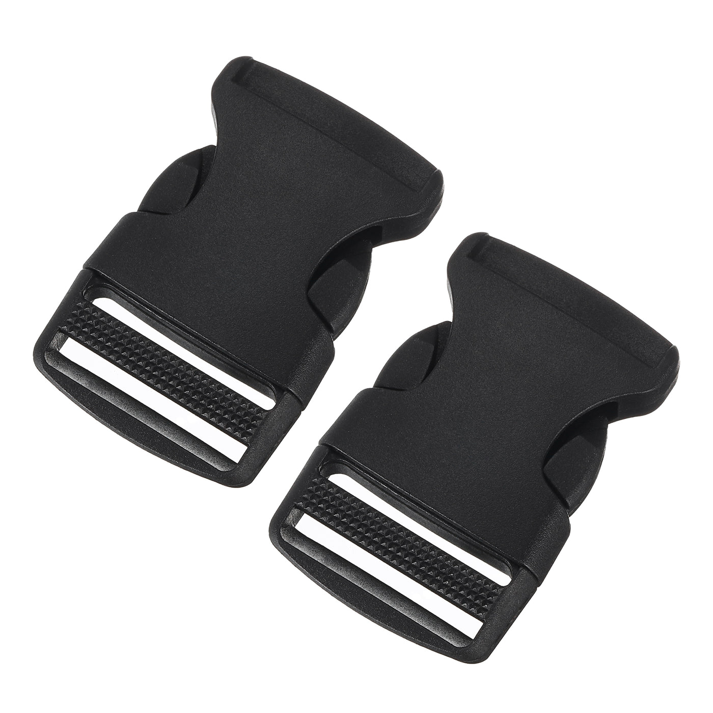 uxcell Uxcell 2Pcs 1-1/4" Plastic Dual Adjustable Side Release Buckle for Backpack Strap Black