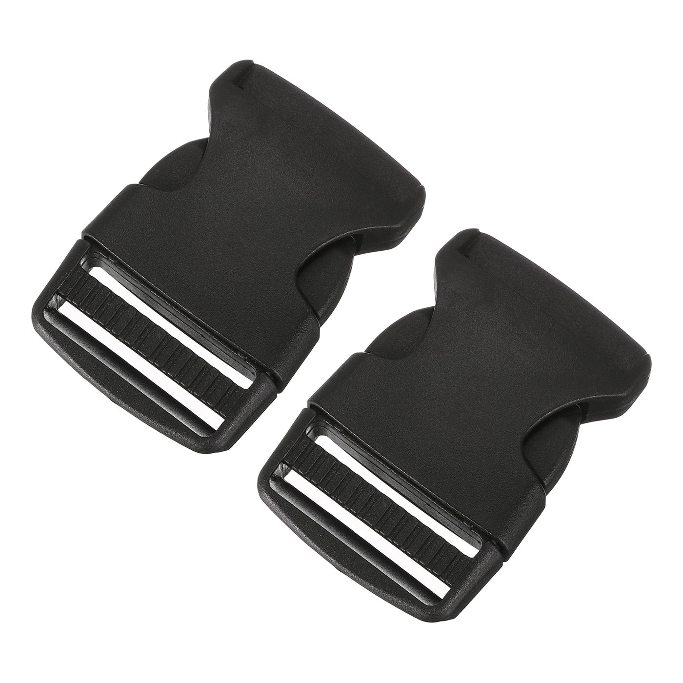 uxcell Uxcell 2Pcs 1-1/2" Plastic Dual Adjustable Side Release Buckle for Backpack Strap Black