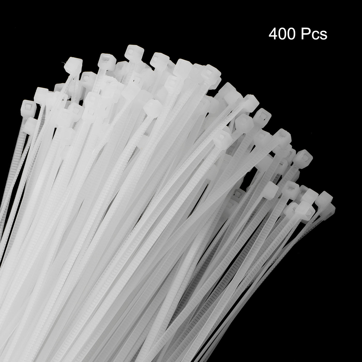 Harfington 400pcs 6 Inch 22 Lbs Cable Zip Ties Self-Locking Small Nylon Cable Tie Wraps 0.16" for Cord Management, White