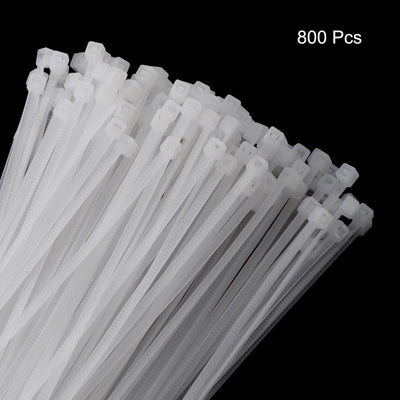 Harfington 800pcs 6 Inch 22 Lbs Cable Zip Ties Self-Locking Small Nylon Cable Tie Wraps 0.16" for Cord Management, White