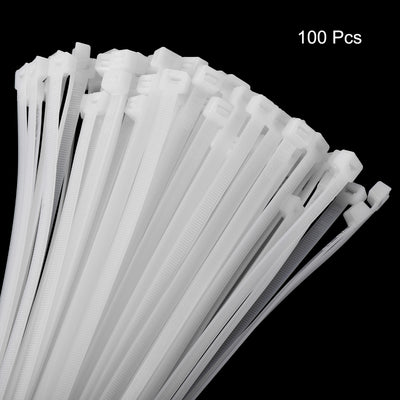 Harfington 100pcs 16 Inch 176 Lbs Cable Zip Ties Self-Locking Extra Long Nylon Cable Tie Wraps 3/8" for Cord Management, White