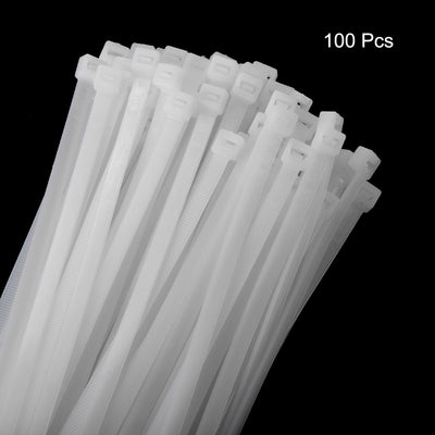 Harfington 100pcs 31.5 Inch 176 Lbs Cable Zip Ties Self-Locking Extra Long Nylon Cable Tie Wraps 3/8" for Cord Management, White