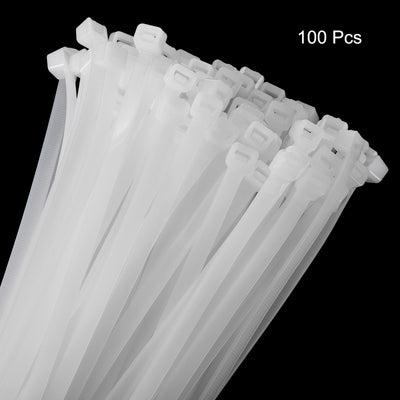 Harfington 100pcs 39 Inch 176 Lbs Cable Zip Ties Self-Locking Extra Long Nylon Cable Tie Wraps 3/8" for Cord Management, White