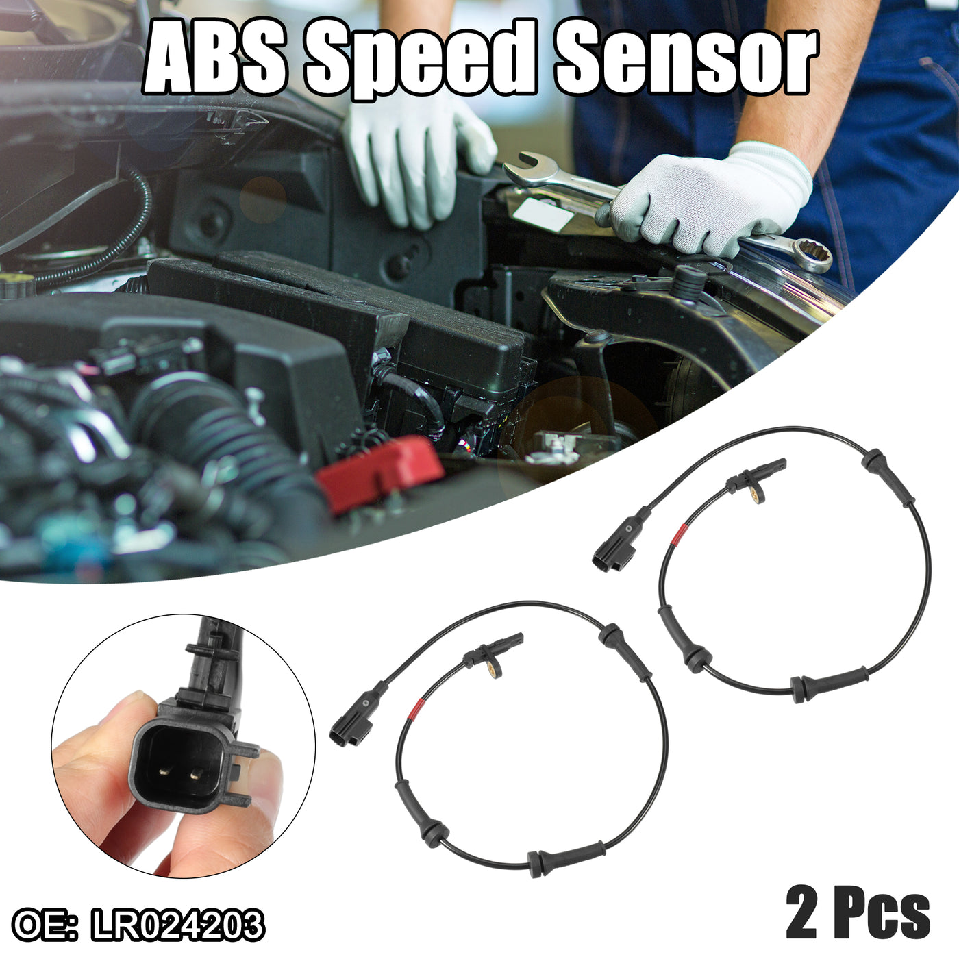 ACROPIX ABS Wheel Speed Sensor ABS Sensor Fit for Land Rover Range Rover Evoque 2012-2015 No.LR024203 - Pack of 2