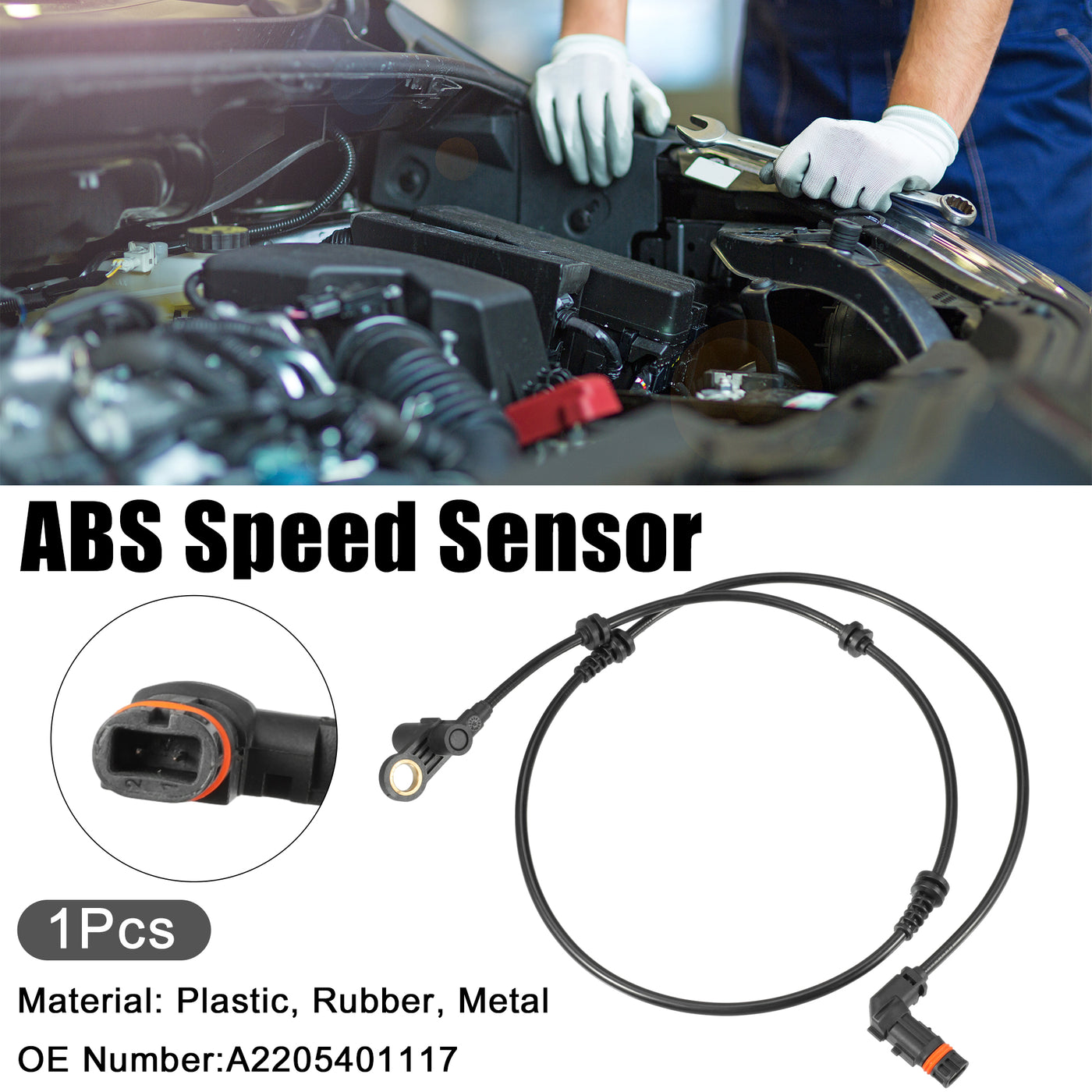 ACROPIX ABS Wheel Speed Sensor ABS Sensor Fit for Mercedes-Benz S430 S500 S600 S55 AMG 2003-2006 No.A2205401117 - Pack of 1