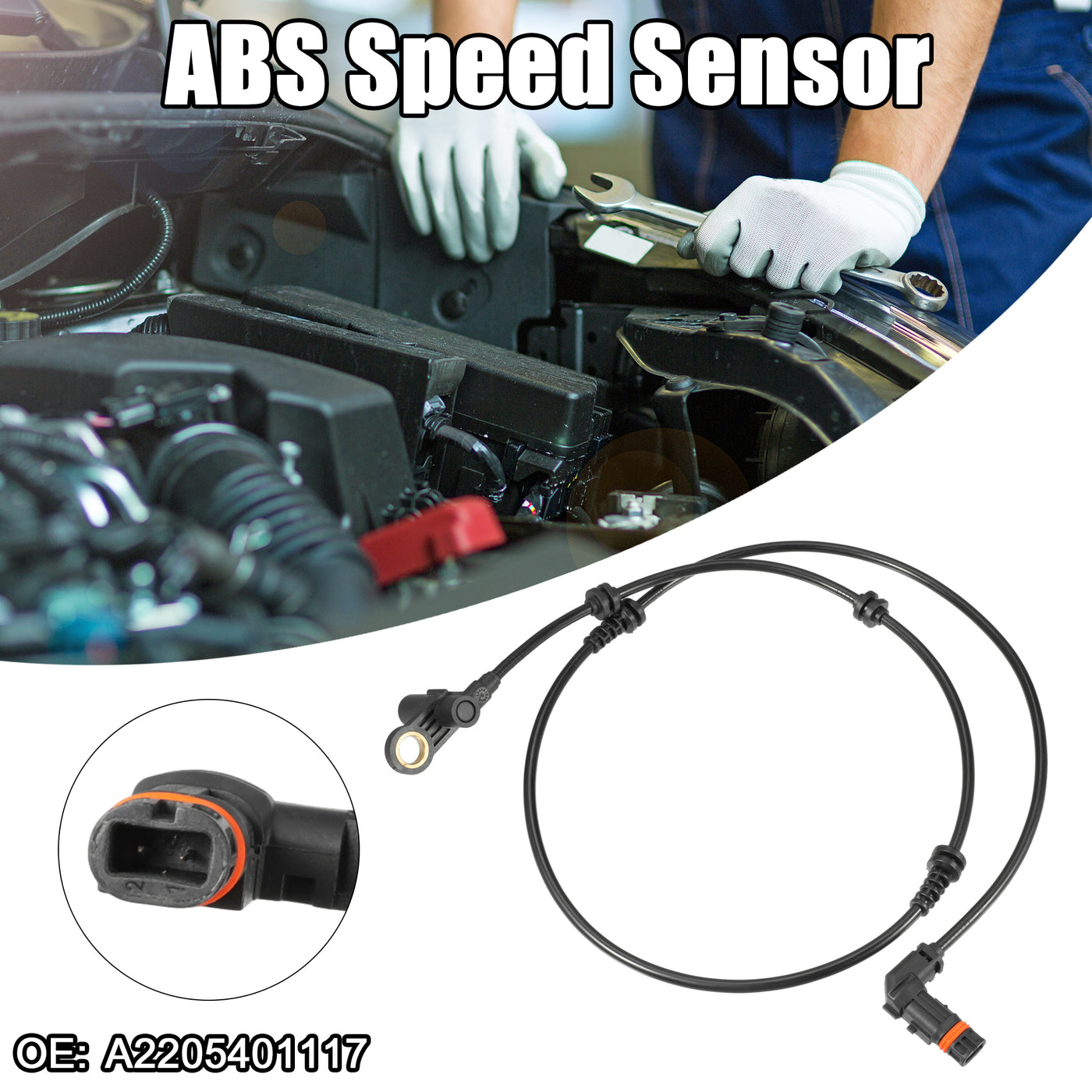 ACROPIX ABS Wheel Speed Sensor ABS Sensor Fit for Mercedes-Benz S430 S500 S600 S55 AMG 2003-2006 No.A2205401117 - Pack of 1