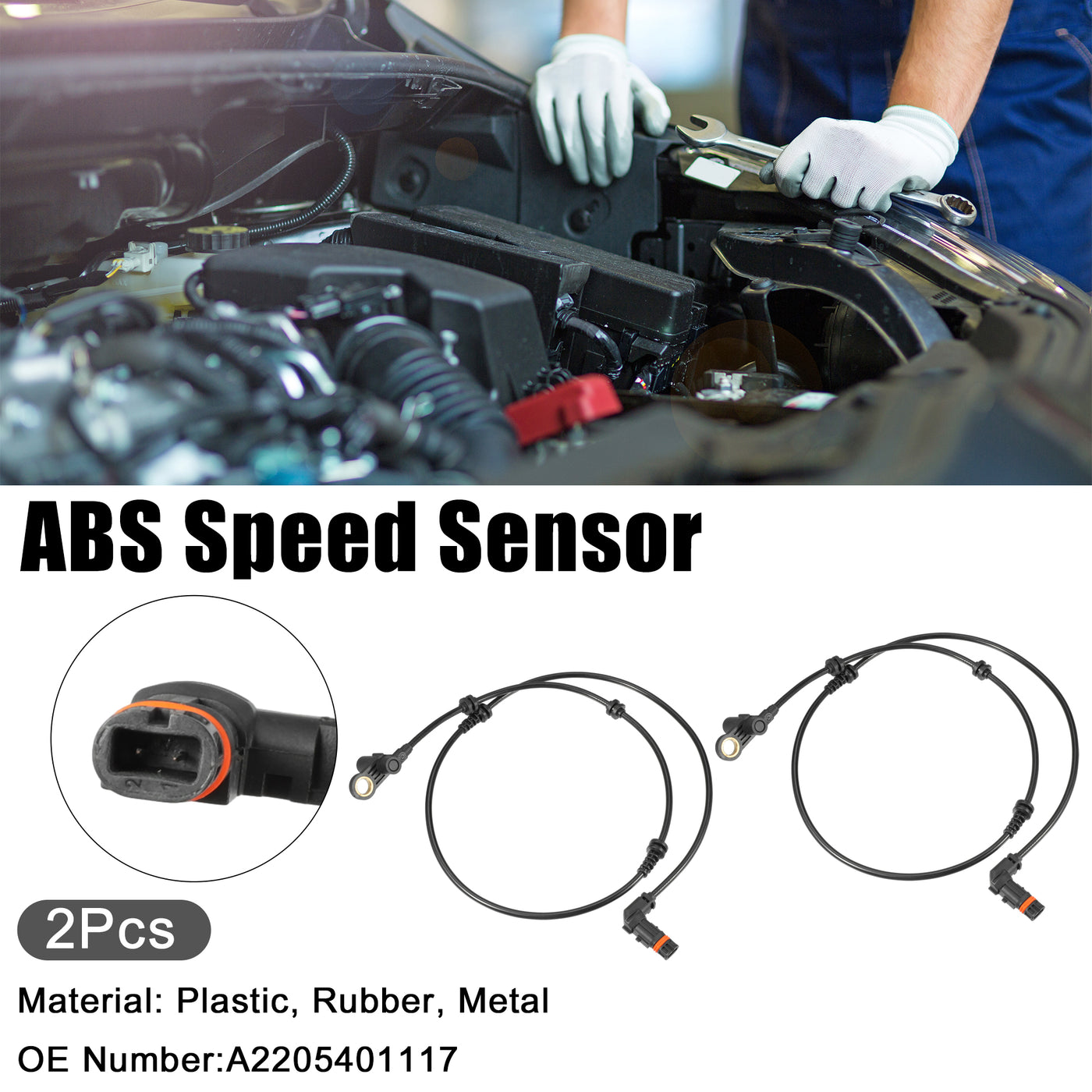 ACROPIX ABS Wheel Speed Sensor ABS Sensor Fit for Mercedes-Benz S430 S500 S600 S55 AMG 2003-2006 No.A2205401117 - Pack of 2