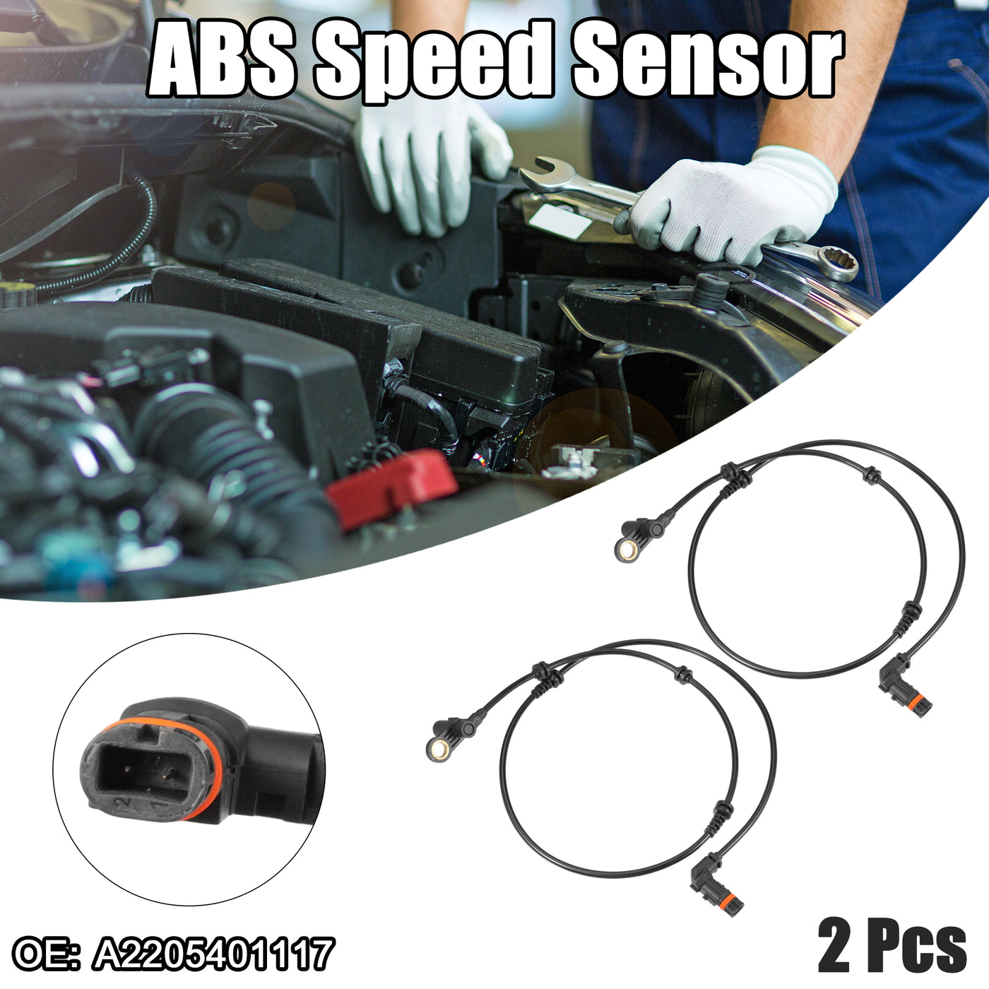 ACROPIX ABS Wheel Speed Sensor ABS Sensor Fit for Mercedes-Benz S430 S500 S600 S55 AMG 2003-2006 No.A2205401117 - Pack of 2