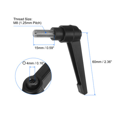 Harfington Uxcell Stainless Steel Thread Clamping Lever Handle Knob