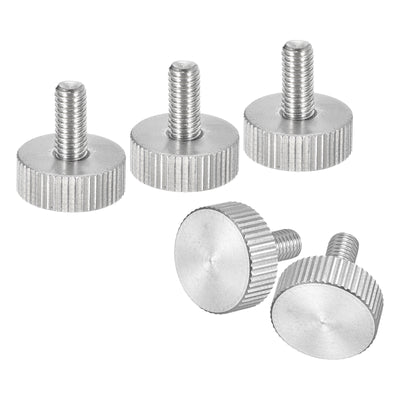 uxcell Uxcell M5x10mm Knurled Thumb Screws, 5pcs 304 Stainless Steel Flat Knurled Head Bolts