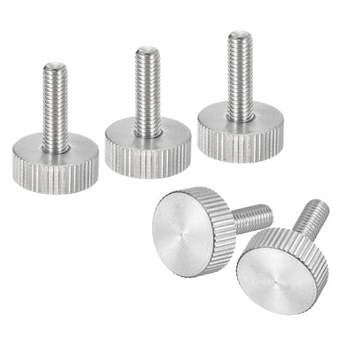 uxcell Uxcell M5x16mm Knurled Thumb Screws, 5pcs 304 Stainless Steel Flat Knurled Head Bolts