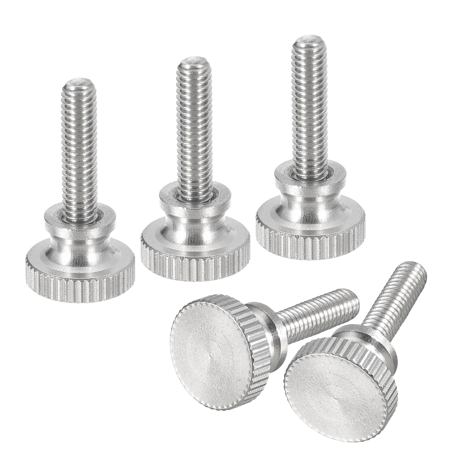 Uxcell M4x16mm Knurled Thumb Screws, 5pcs 304 Stainless Steel Flat ...