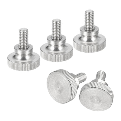 uxcell Uxcell M6x12mm Knurled Thumb Screws, 5pcs 304 Stainless Steel Flat Knurled Thumb Screws