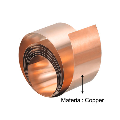 Harfington Uxcell Copper Sheet Roll, Metal Foil Plate 2000mm x 30mm x 0.3mm